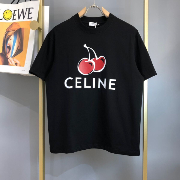 Футболка CELINE, размер 42, цвет черный, Полиэстер - купить по выгодной ...