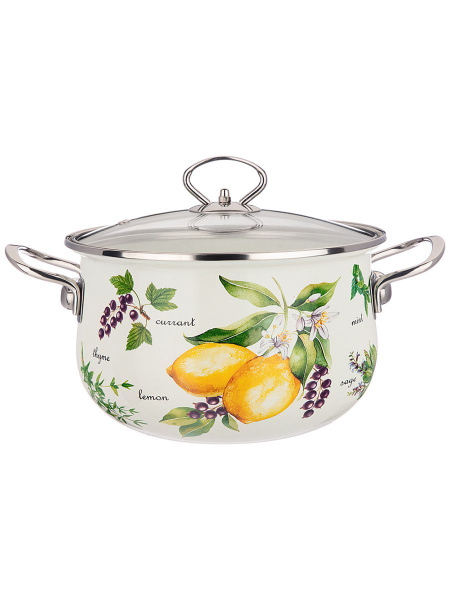 Кастрюля Agness, Эмалированная сталь, 3,6 л - купить по выгодной цене в ...