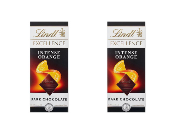 Шоколад Lindt Excellence темный с апельсином и миндалем 2 шт по 100г ...