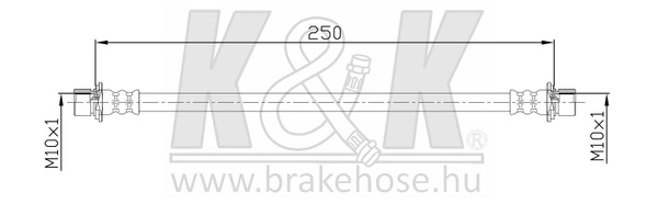 Тормозной шланг передний L=250 Toyota Previa TCR11 2.4 90-00