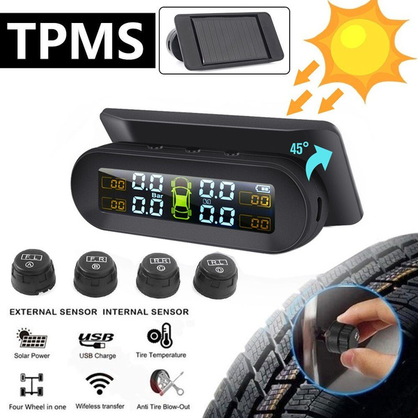 TPMS Солнечная энергия TPMS Монитор сигнализации давления в шинах ...