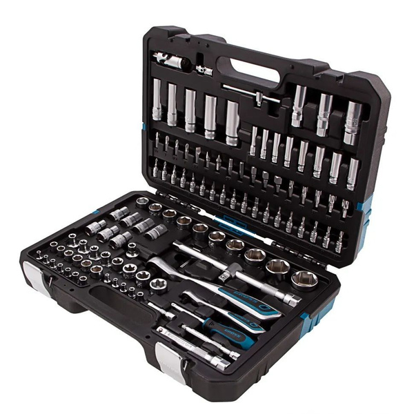 Набор инструментов с трещоткой Gross + кейс (120 зубьев,1/4", 1/2", CrV ...
