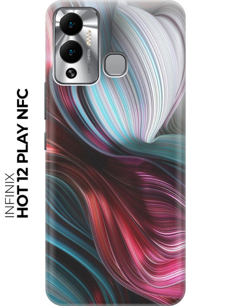 Силиконовый чехол Разноцветные изгибы на Infinix Hot 12 Play NFC ...