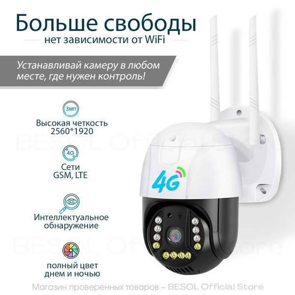 Камера видеонаблюдения 4G LTE Camera 3MP PTZ. 2048×1536 - купить по ...