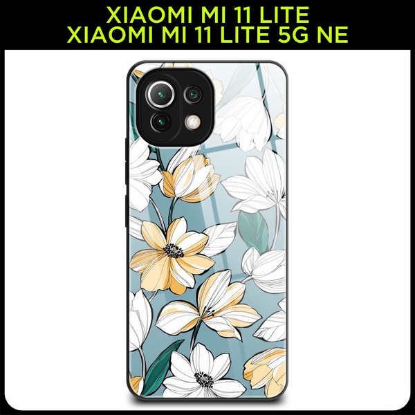 Стеклянный чехол на Xiaomi Mi 11 Lite/5G NE / Сяоми Ми 11 Лайт/5G NE с ...