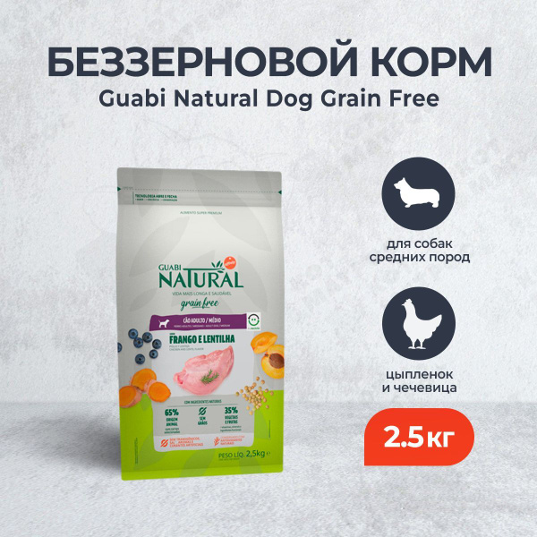 Guabi Natural Dog Grain Free сухой корм беззерновой для взрослых собак ...