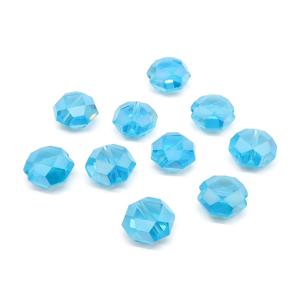 Бусины стеклянные граненые 12 мм, голубой, 10 шт, Astra&Craft - купить ...