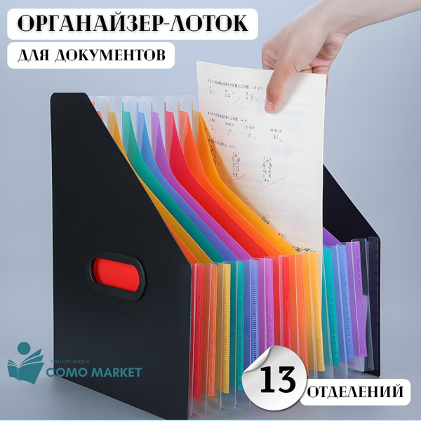 Папка-гармошка органайзер для документов а4 с 13 отделениями, удобная ...