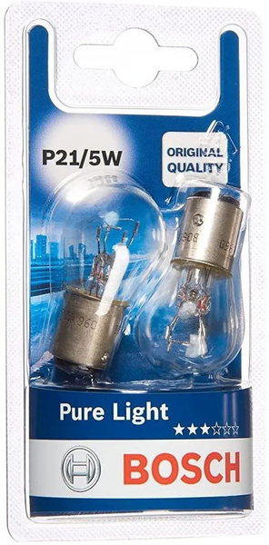 BOSCH Лампа накаливания PURE LIGHT P21/5W (Блистер 2 шт.)