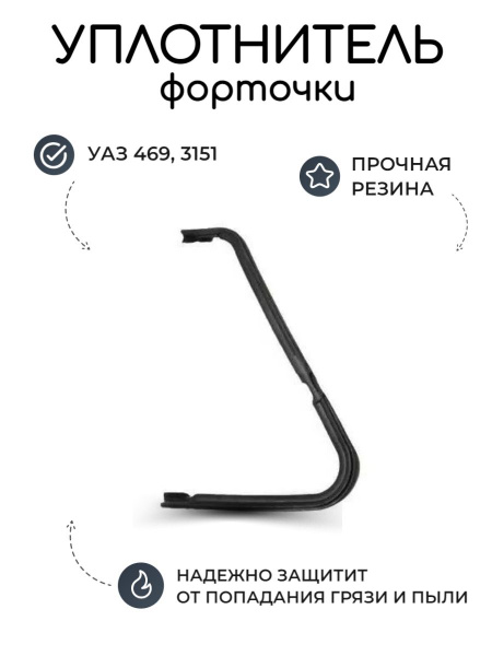 Уплотнитель УАЗ 469, 3151 форточки (окна) задней правой (поворотного ...