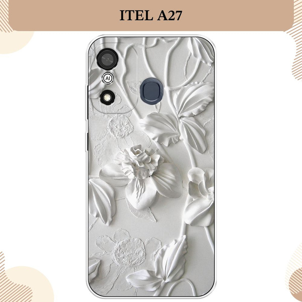 Силиконовый чехол на Itel A27 / Ител А27, Гипсовые цветы - купить с ...