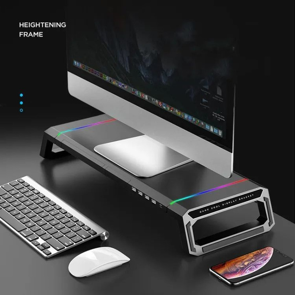 Подставка для монитора ICE COOREL T1 с USB хабом (4 USB) и RGB ...