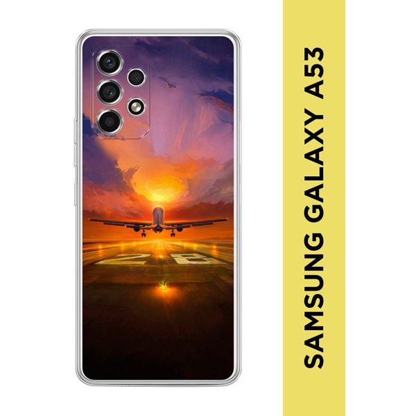 Силиконовый чехол на Samsung Galaxy A53 5G / Самсунг А53 5G "Самолет на ...