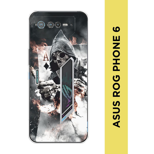 Силиконовый чехол на Asus ROG Phone 6 / Асус Рог Фон 6 "Карты черепа в ...