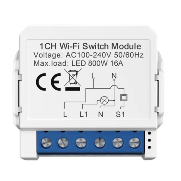 Управляемый мини-выключатель Tuya Smart WiFi с управлением выключателем ...