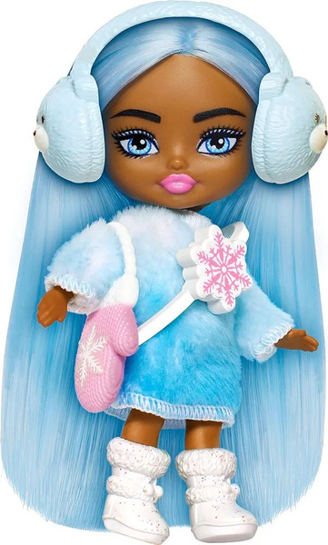 Кукла Barbie Extra FLY mini Minis Mattel Барби Экстра Минис с голубыми ...