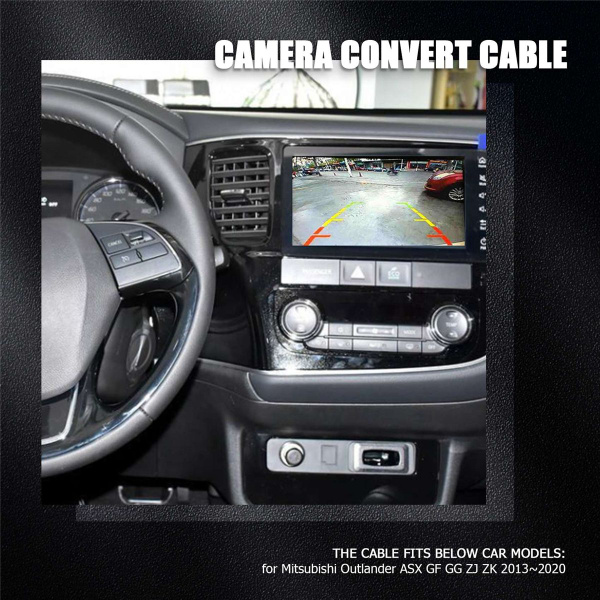 Telecamera Posteriore Per Mitsubishi Per Outlander Per ASX GF GG ZJ Telecamera Per Retromarcia Per Auto RCA Video Telecamera Per Retromarcia Convertire Cavo Adattatore Telecamera Per Retromarcia