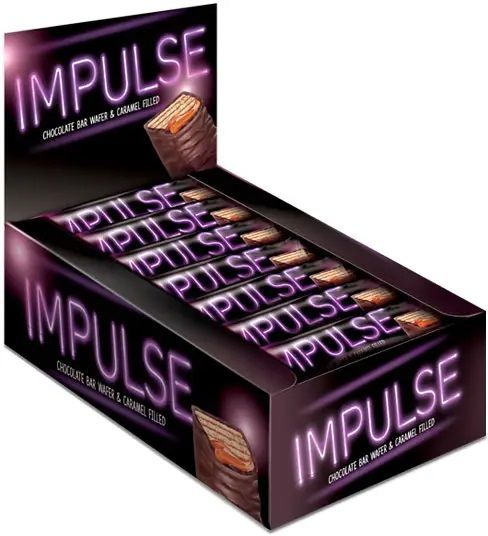 Батончик шоколадный Impulse, с мягкой карамелью в глазури (упаковка 0,5 ...