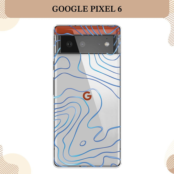 Силиконовый чехол на Google Pixel 6 / Гугл Пиксель 6 Blue lines ...
