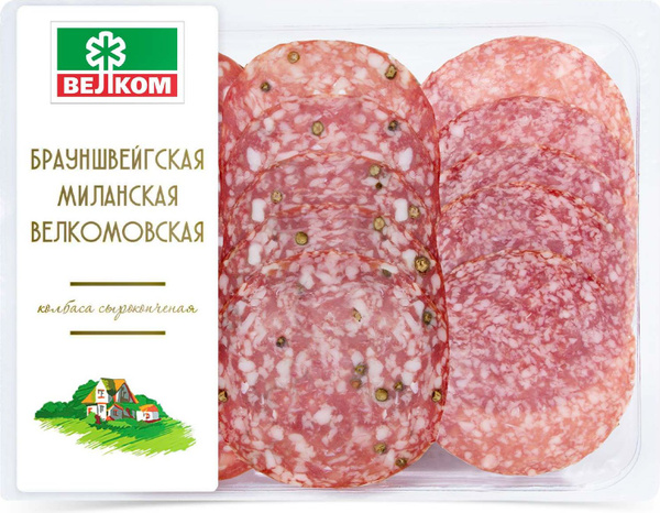 Ассорти колбас сырокопченое 90 г, Брауншвейгская, Миланская и ...
