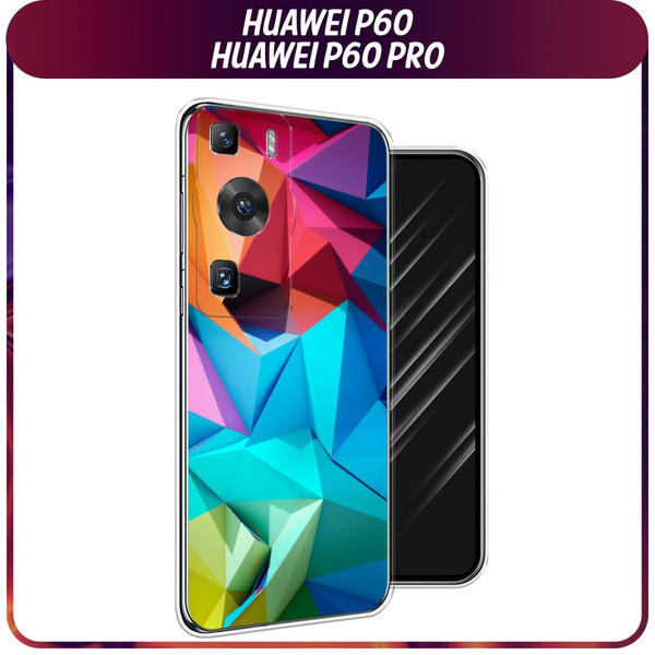 Силиконовый чехол на Huawei P60/P60 Pro / Хуавей P60/P60 Про "Геометрия ...