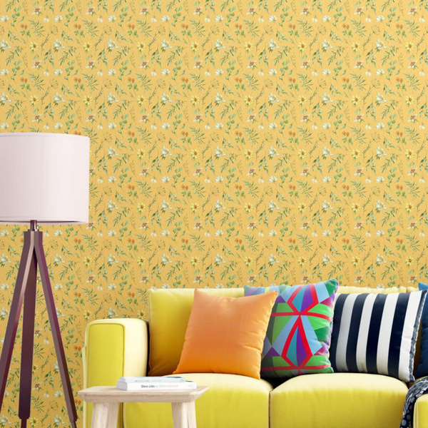 Желто-зеленые обои в цветочек decoracion 7212204 - купить по выгодной ...