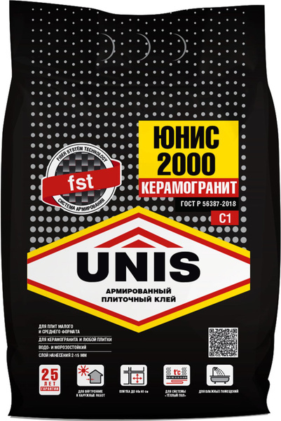 Плиточный клей цементный UNIS 2000 5 кг купить на OZON по низкой цене ...
