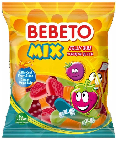 Жевательный мармелад MIX BEBETO со вкусом лимона, клубники, апельсина ...