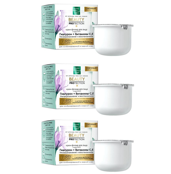 Чистая Линия Pure Line крем-флюид для лица, для комбинированной, жирной ...
