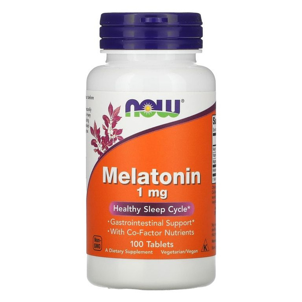 Мелатонин 1 комплекс 100 таблеток, NOW Melatonin, При нарушениях сна ...