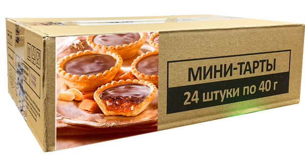 Мини-тарты с карамельно-арахисовой начинкой Baker House 24шт по 40г ...
