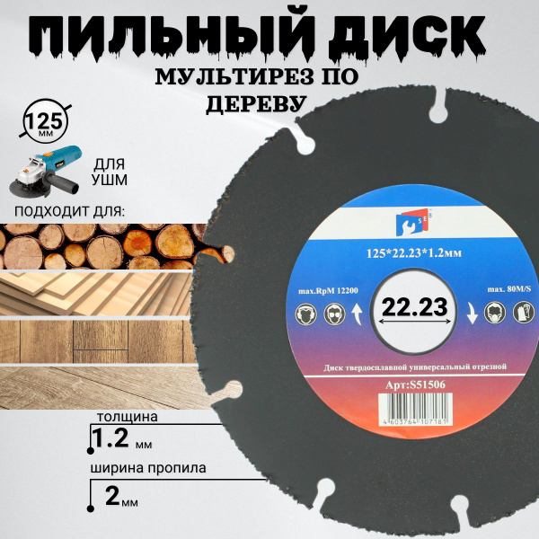 Круг отрезной 125 x 1.2 x 22; 9 зуб. купить на OZON по низкой цене ...