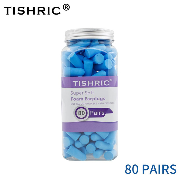 TISHRIC 160шт. 80 пар, шумопоглощающие затычки для сна, мягкие губчатые ...
