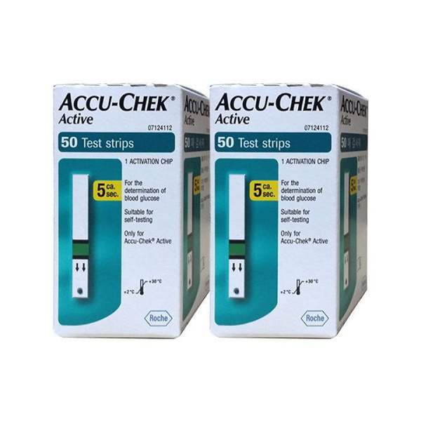 Тест-полоски Акку-Чек Актив (Accu-Chek Active) 100 штук, (2 упаковки по ...