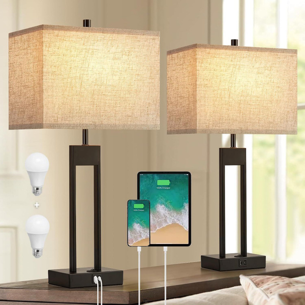 Настольные лампы для спальни, 2 штуки, с USB C A, 3 цвета купить на ...