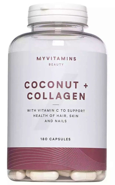 Coconut + Collagen 180 caps Myvitamins / Кокосовое масло + Коллаген ...