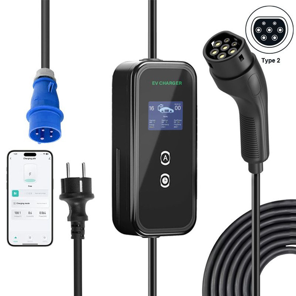 Зарядная станция для электромобиля, Type2 16A+3.5KW, таймер отсрочки ...