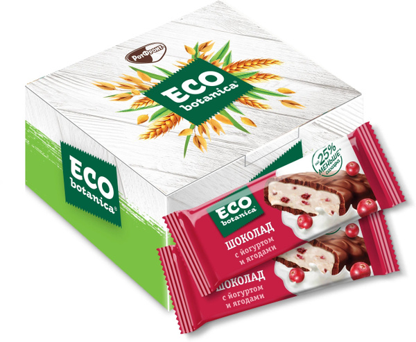 Батончик Eco botanica ШОКОЛАД с йогуртом и ягодами, 20 г, 24 шт ...