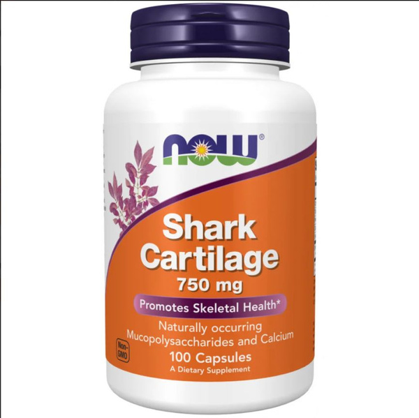 Акулий хрящ, Now Foods Shark Cartilage 750 мг, 100 капсул купить на ...