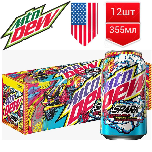 Газированный напиток Mountain Dew Spark / Маунтин Дью Спарк 355мл 12шт ...
