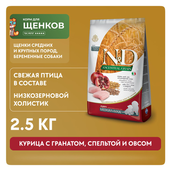 Фармина НД сухой натуральный корм для щенков и беременных или кормящих ...
