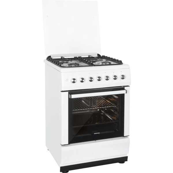 Газовая плита NORDFROST GG 6062 W, 64 л, газ-контроль духовки, белый ...