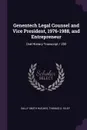 Genentech Legal Counsel and Vice President, 1976-1988, and Entrepreneur. Oral History Transcript / 200 - Sally Smith Hughes, Thomas D. Kiley