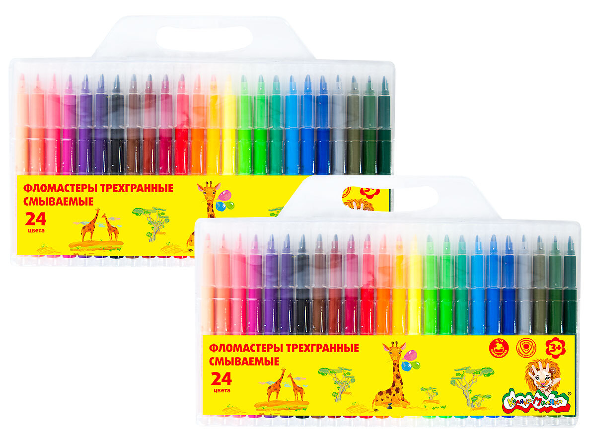 фломастеры трехгранные