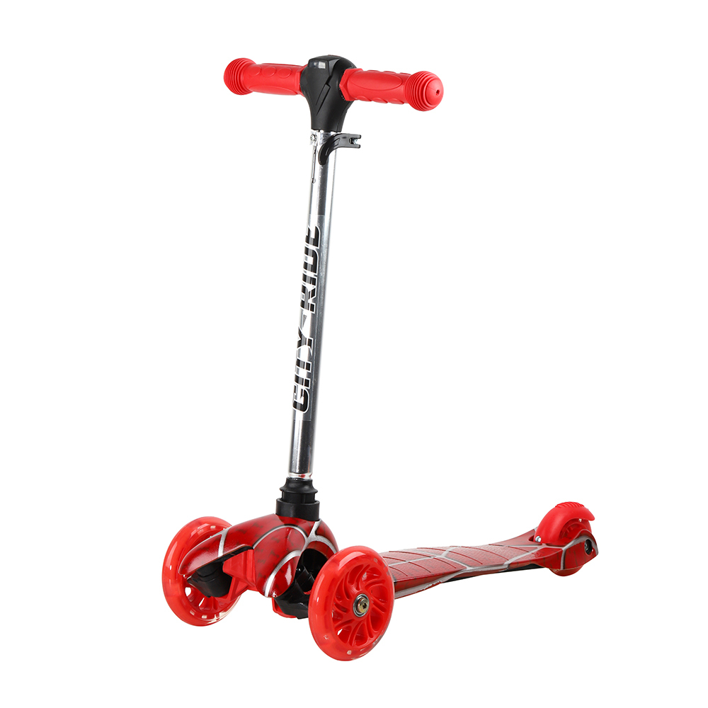 Самокат City-Ride детский трехколесный с гидрографикой, 110/76, с LED ...