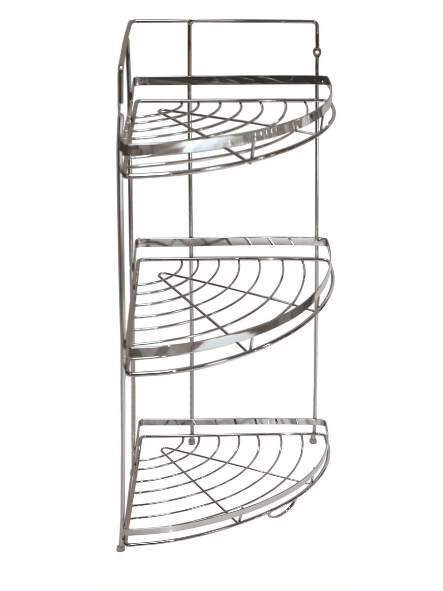 Полка хром 3-ая угловая Аквалиния