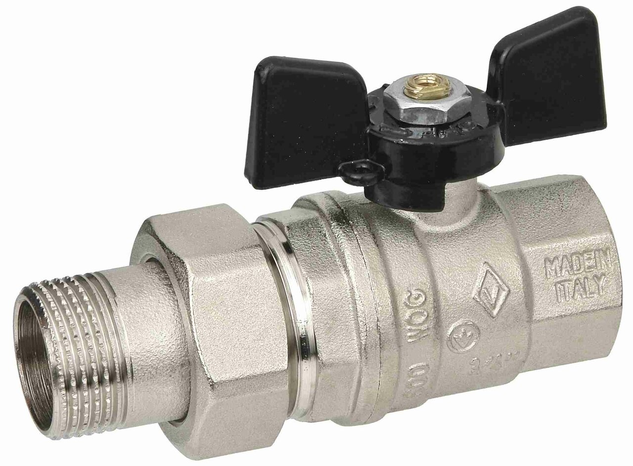 Bugatti Кран шаровый , полнопроходной, Американка 3/4 ручка \"бабочка ...