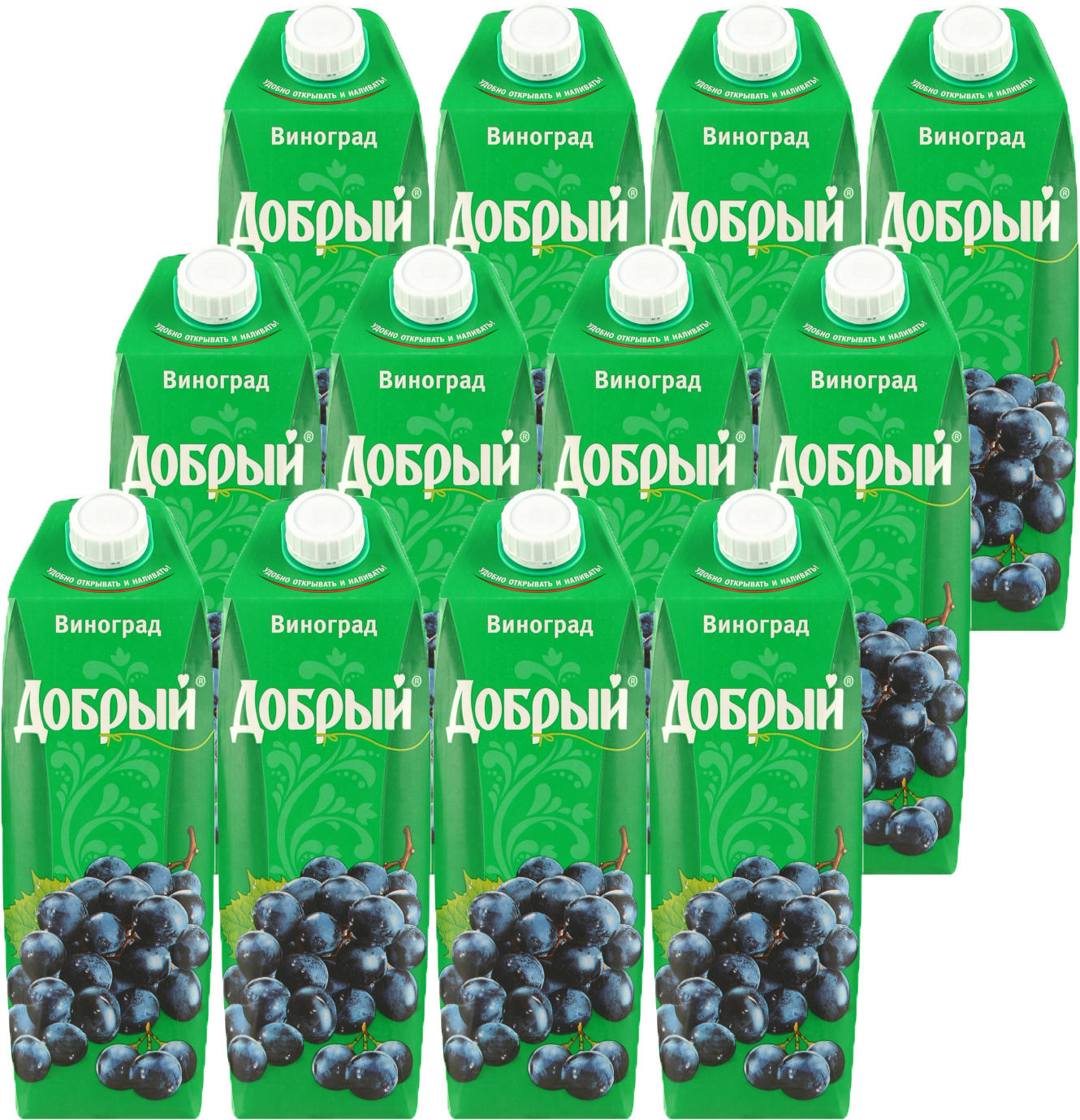 Сок "Добрый" Виноград 1л 12 шт. — купить в интернет-магазине OZON с ...