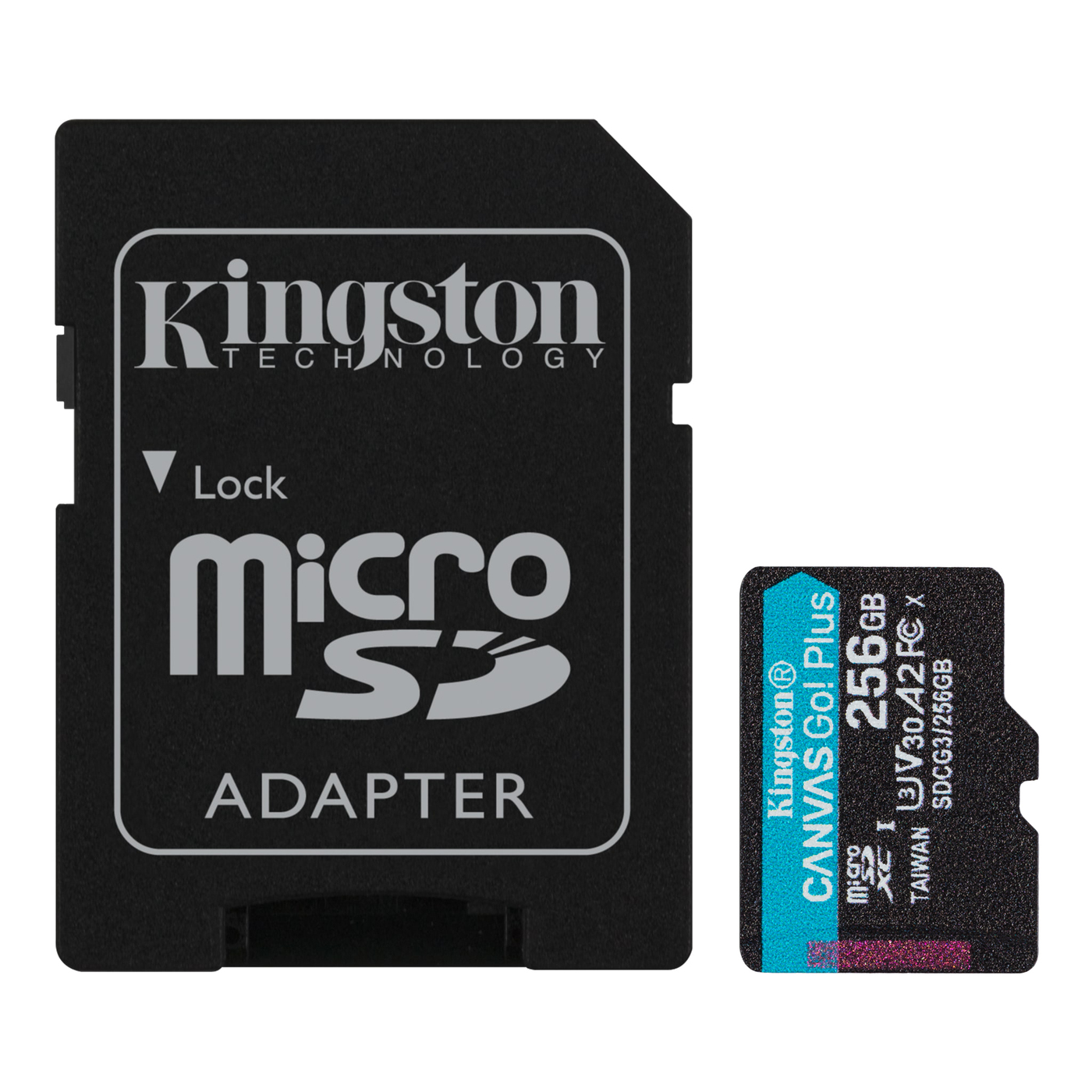 КартапамятиMicroSDXC256GBKingstonClass10CanvasGoPlusUHS-IU3V30A2170/90Мб/с+SDадаптер/SDCG3/256GB