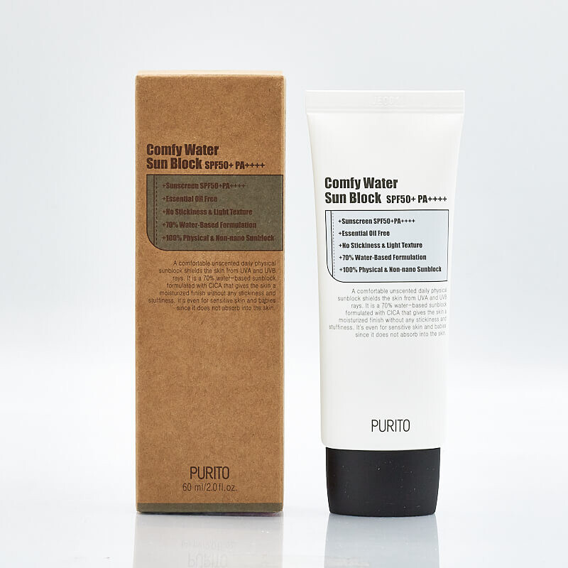 Centella spf. Purito солнцезащитный крем. Comfy Water Sun Block. Purito Comfy Water Sun Block. Purito Daily go to Sunscreen.